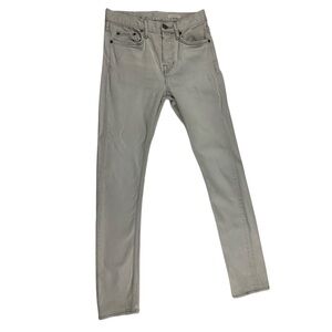 Allsaints Cigarette Men's Skinny Bleached Gray Distressed Denim Jeans Size W28